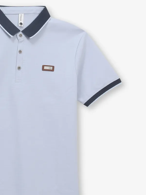 FREEZE light blue cotton slim fit t-shirt