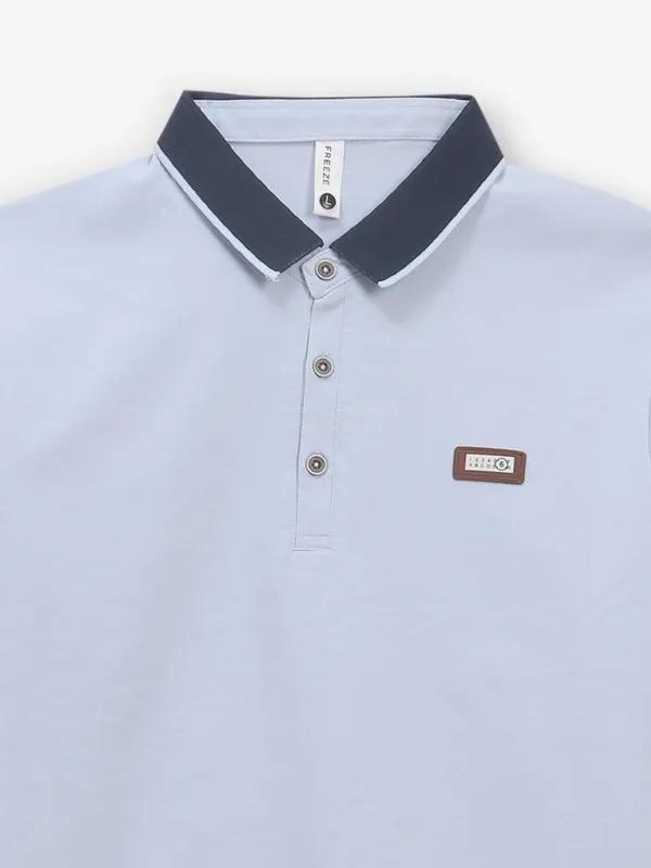 FREEZE light blue cotton slim fit t-shirt