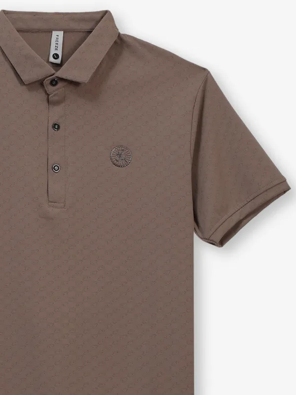FREEZE light brown cotton polo t-shirt