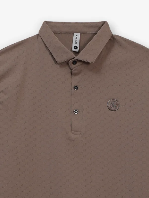 FREEZE light brown cotton polo t-shirt