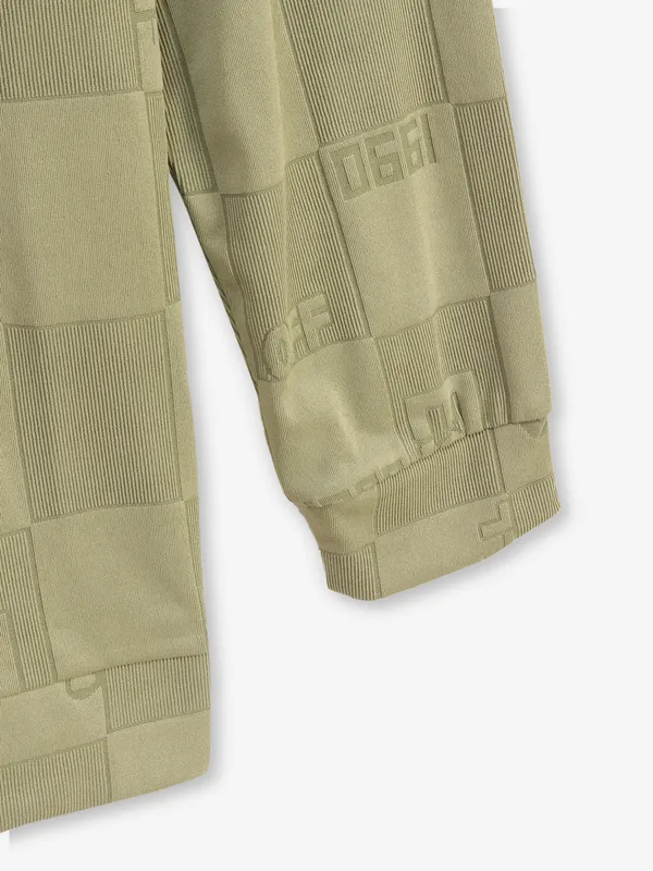 FREEZE light green texture cotton t-shirt