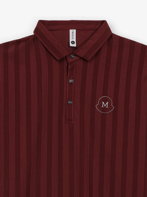 FREEZE maroon cotton polo t-shirt for men