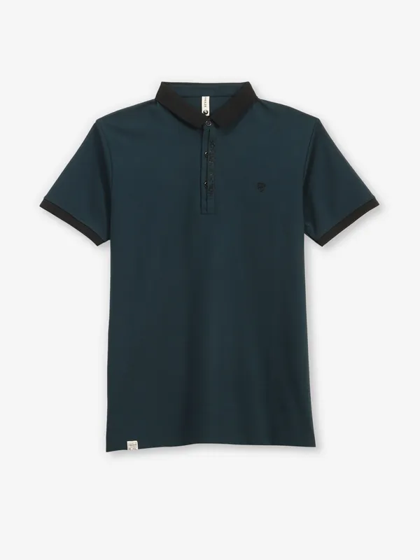 FREEZE mint blue cotton plain t-shirt