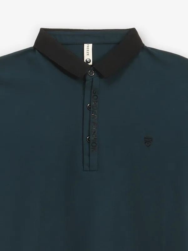 FREEZE mint blue cotton plain t-shirt