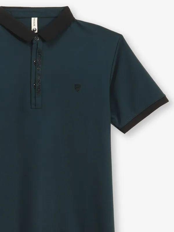 FREEZE mint blue cotton plain t-shirt
