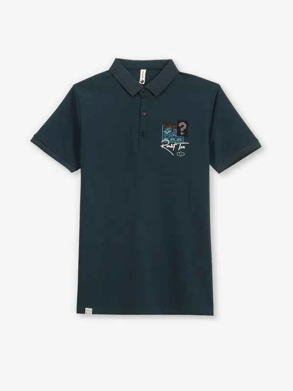 FREEZE mint blue cotton polo t-shirt