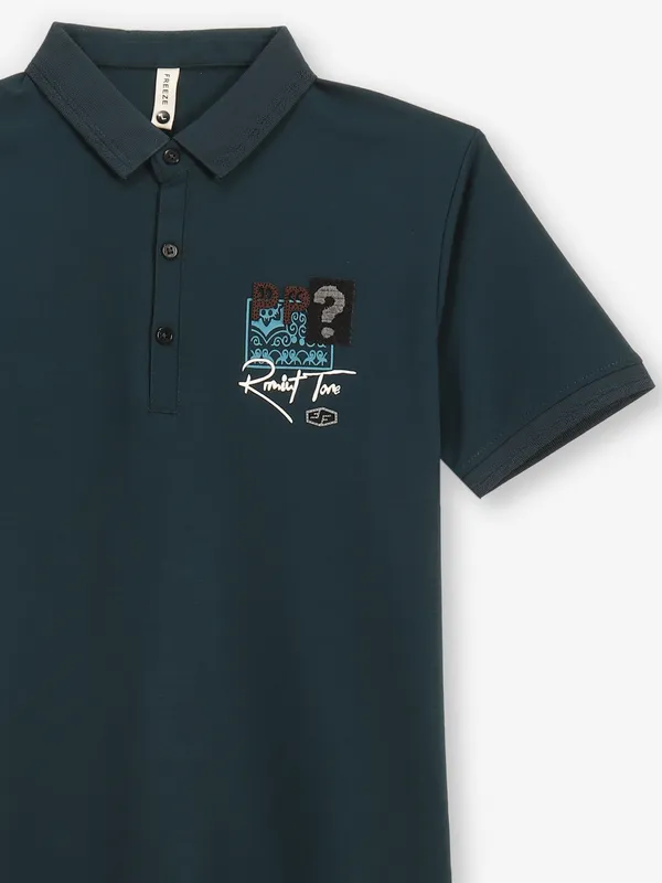 FREEZE mint blue cotton polo t-shirt