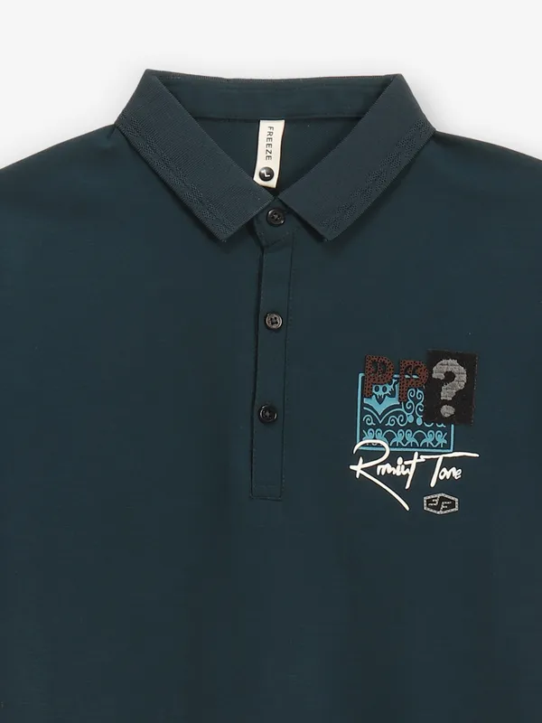FREEZE mint blue cotton polo t-shirt