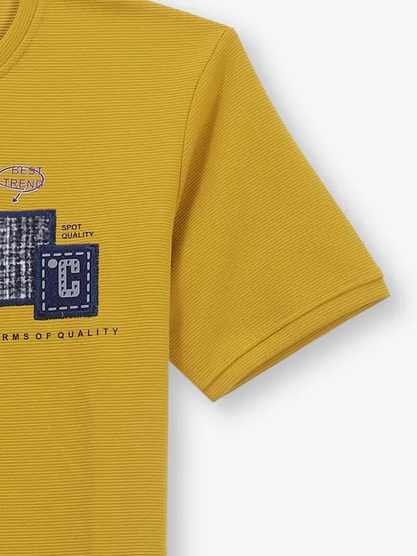 FREEZE mustard yellow cotton t-shirt