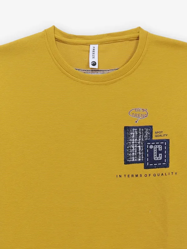 FREEZE mustard yellow cotton t-shirt