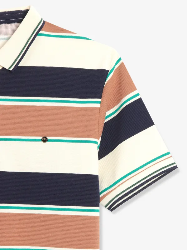 FREEZE navy stripe polo t-shirt