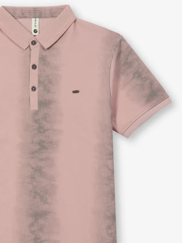 FREEZE onion pink shaded silk t-shirt