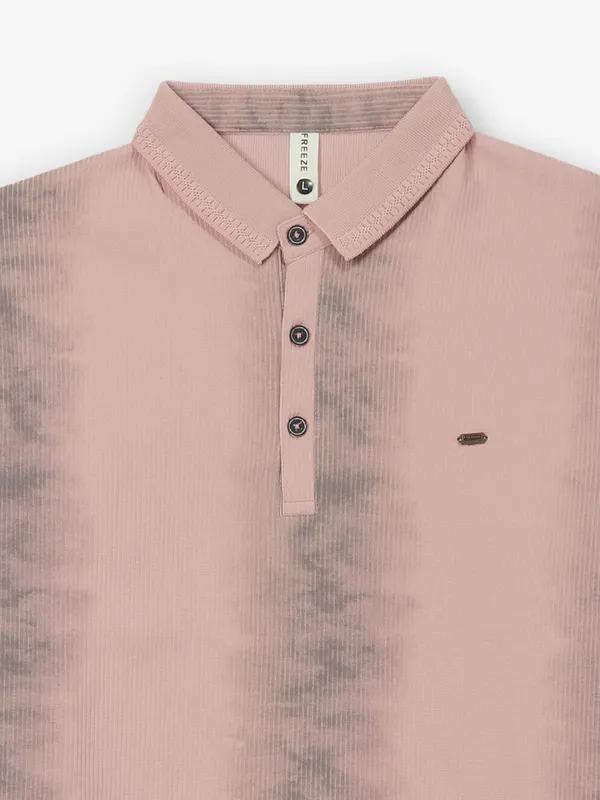 FREEZE onion pink shaded silk t-shirt