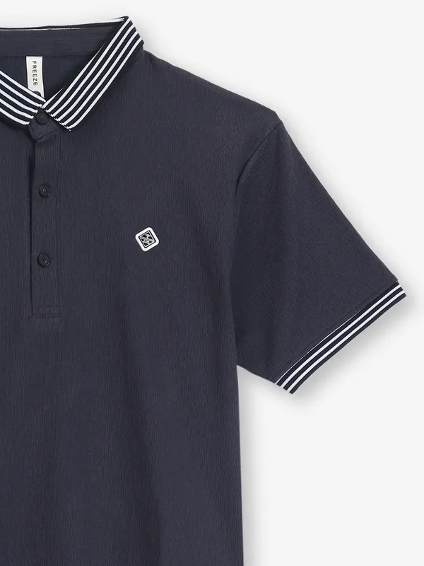 FREEZE palin navy cotton polo t-shirt