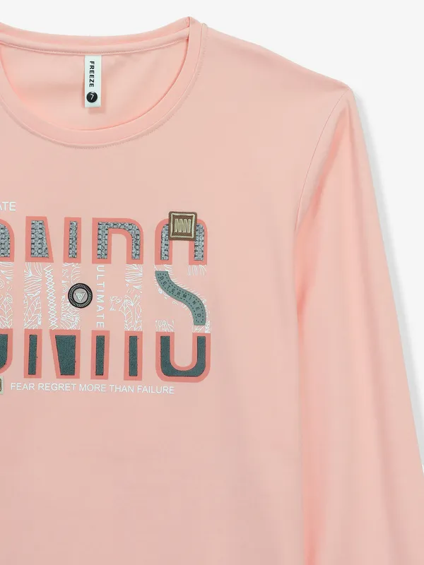 FREEZE peach cotton casual t-shirt