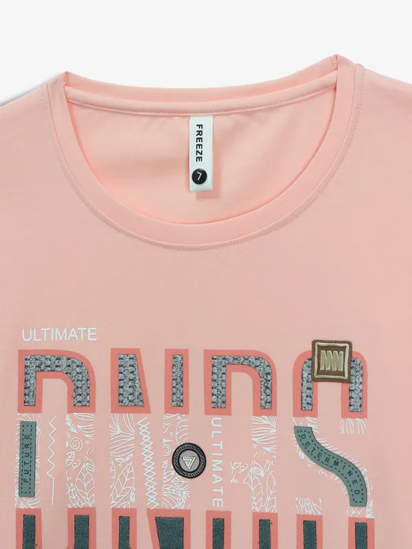 FREEZE peach cotton casual t-shirt