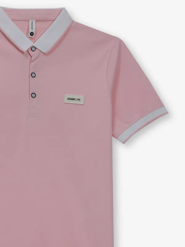 FREEZE pink plain cotton t-shirt