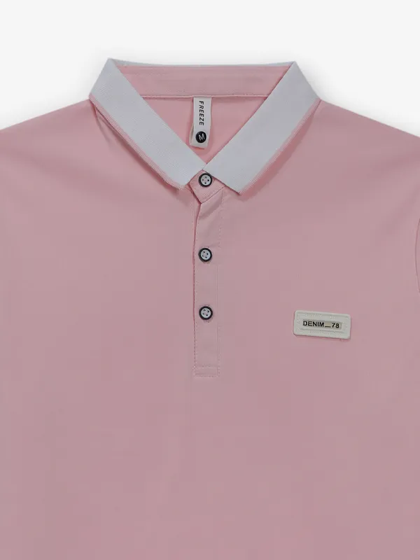 FREEZE pink plain cotton t-shirt