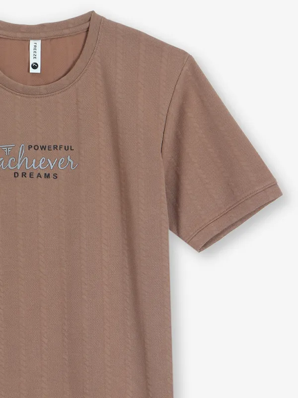 FREEZE plain brown round neck t-shirt