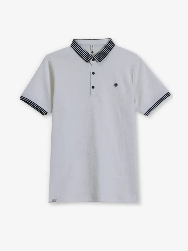 FREEZE plain off-white cotton t-shirt