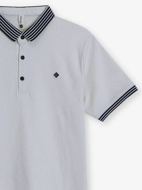 FREEZE plain off-white cotton t-shirt