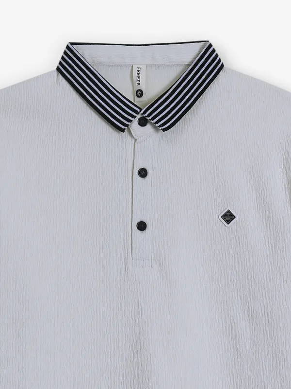 FREEZE plain off-white cotton t-shirt