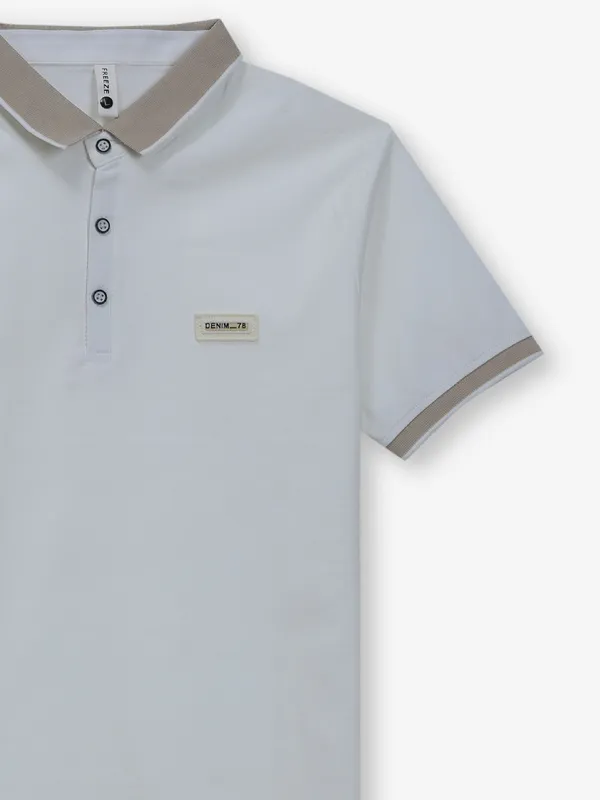 FREEZE plain off-white cotton t-shirt for men