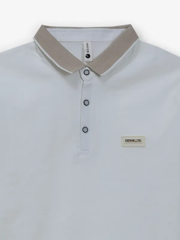 FREEZE plain off-white cotton t-shirt for men