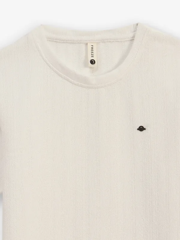 FREEZE plain white cotton t-shirt