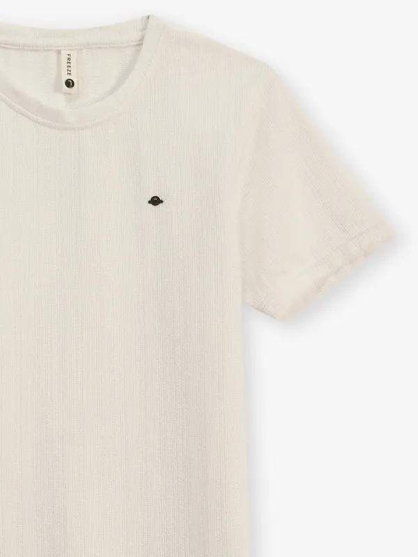 FREEZE plain white cotton t-shirt