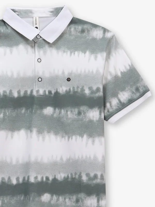 FREEZE printed cotton white and grey t-shirt