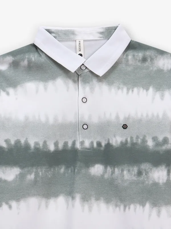 FREEZE printed cotton white and grey t-shirt