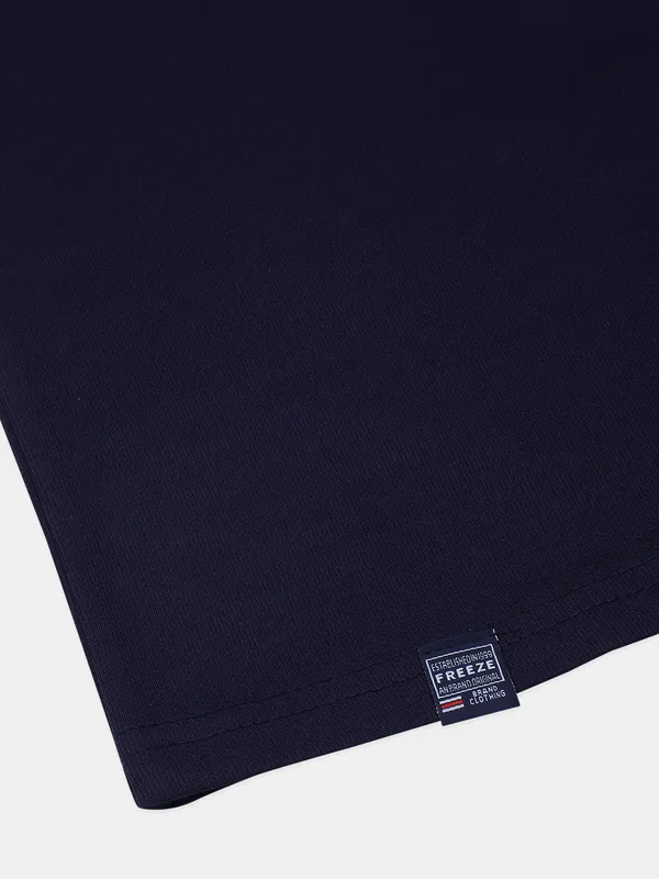 Freeze printed navy regular fit men t shirt