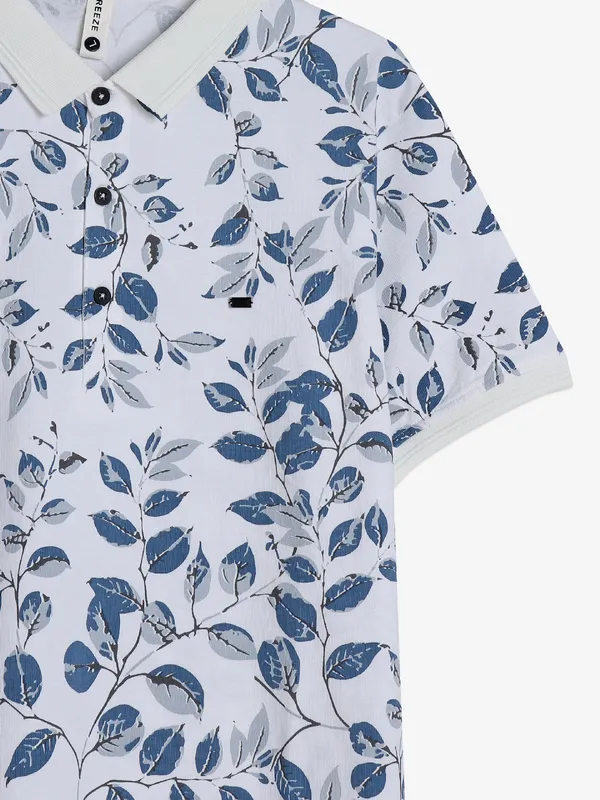 Freeze printed white casual t-shirt