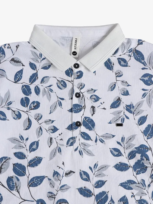 Freeze printed white casual t-shirt