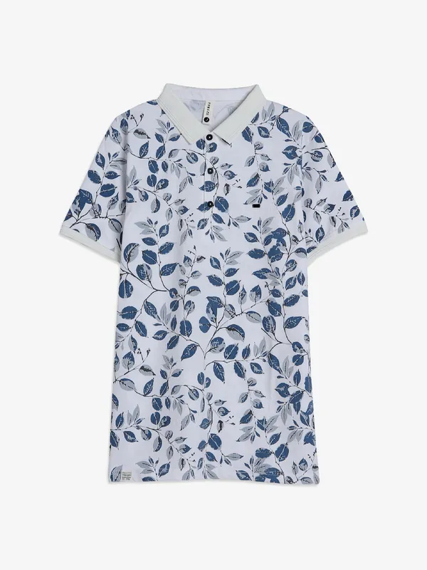 Freeze printed white casual t-shirt