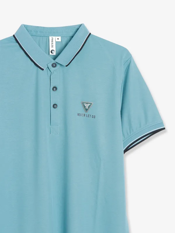 Freeze sky blue slim fit t shirt