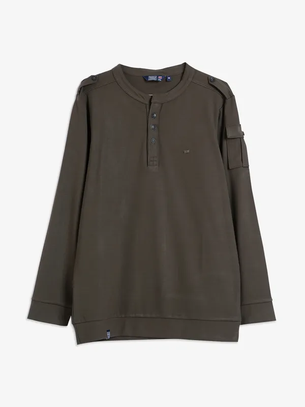 Freeze slim fit dark brown cotton t shirt