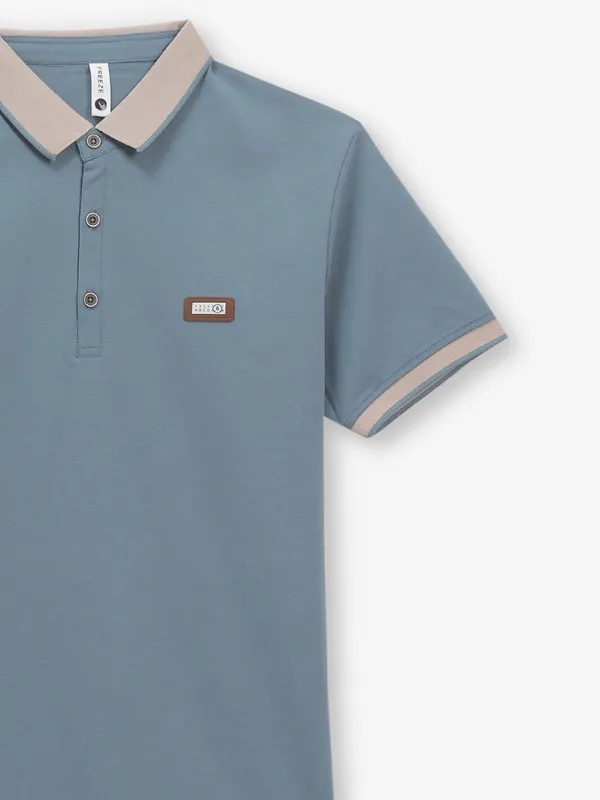 FREEZE stone blue casual cotton t-shirt