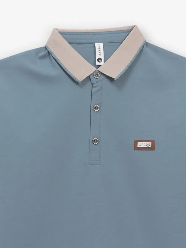 FREEZE stone blue casual cotton t-shirt