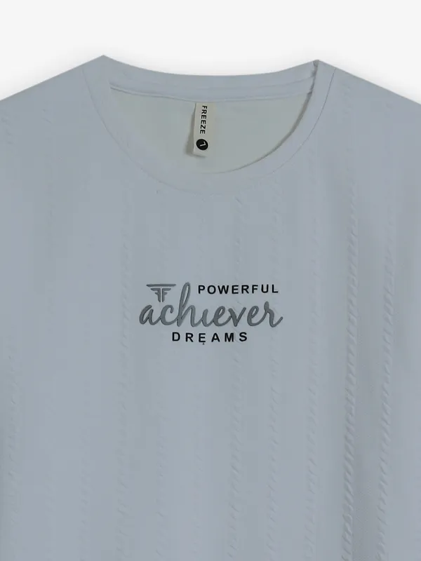 FREEZE stripe white cotton t-shirt