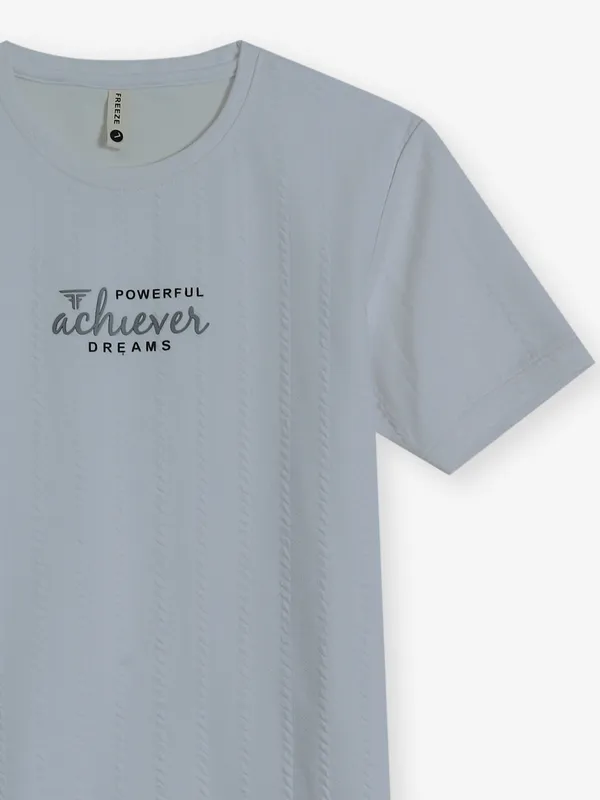 FREEZE stripe white cotton t-shirt