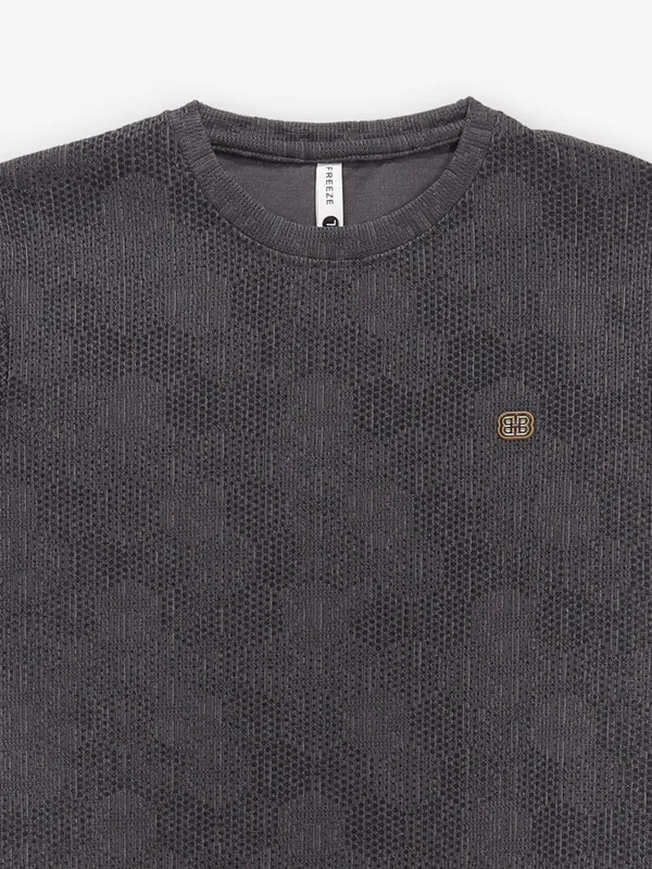 FREEZE textured grey cotton t-shirt
