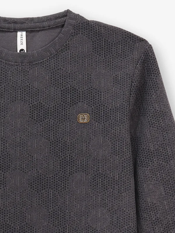 FREEZE textured grey cotton t-shirt