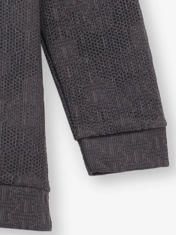FREEZE textured grey cotton t-shirt