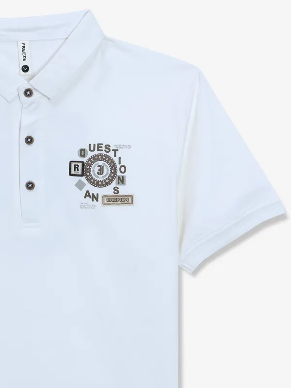 FREEZE white casual plain t-shirt