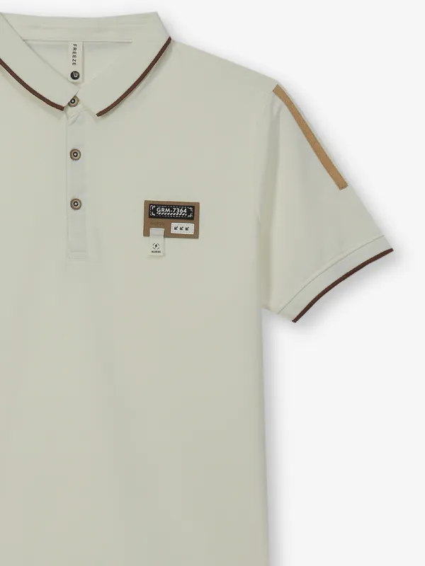 FREEZE white cotton polo t-shirt for mens