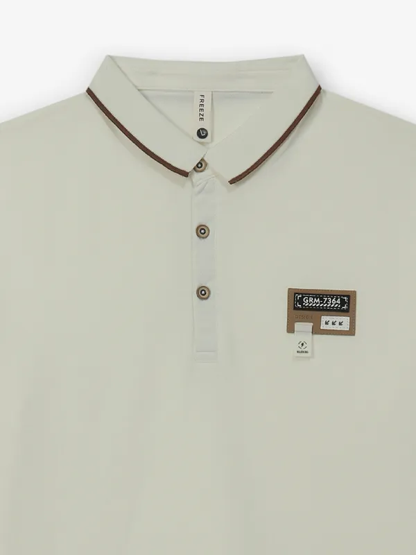 FREEZE white cotton polo t-shirt for mens