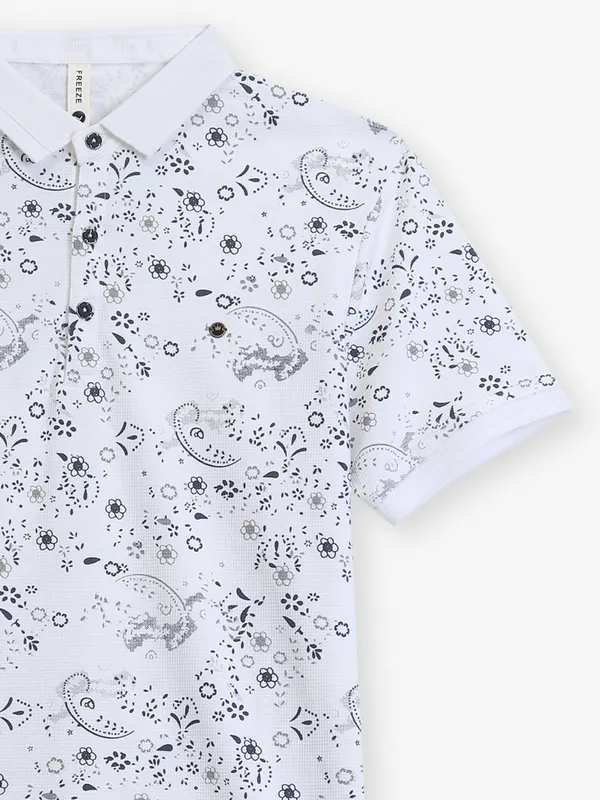 FREEZE white cotton printed t-shirt for men