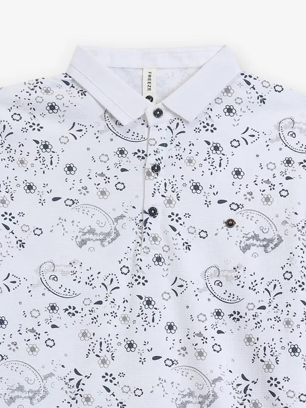 FREEZE white cotton printed t-shirt for men
